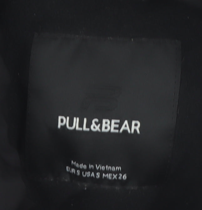 Pull & Bear Women Black Size 8 Puffer Jacket Winter Warm Polyester