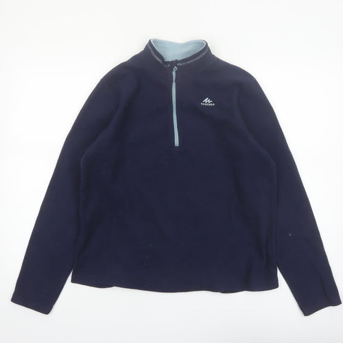 Quechua Boys Blue Fleece 1/4 Zip Pullover Sweatshirt 14-15 Years