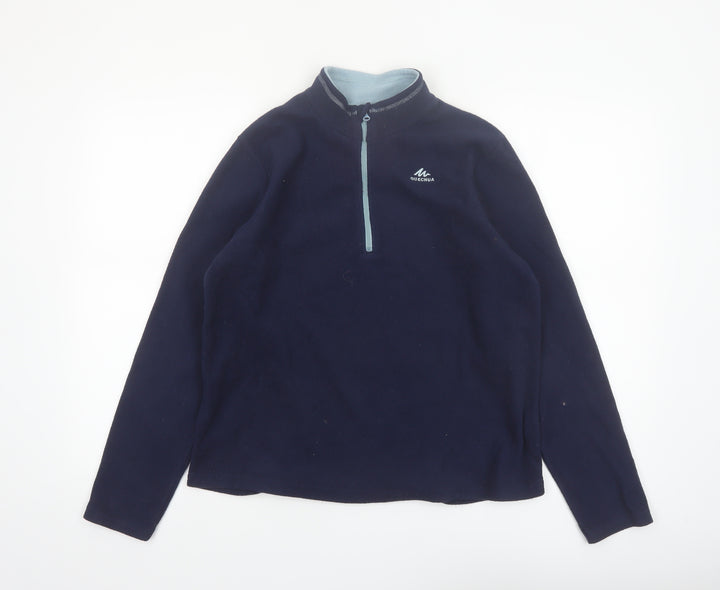 Quechua Boys Blue Fleece 1/4 Zip Pullover Sweatshirt 14-15 Years