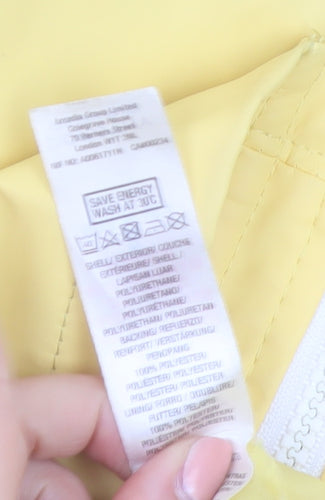 Dorothy Perkins Women Yellow Waterproof Hooded Rain Coat Jacket Size 8