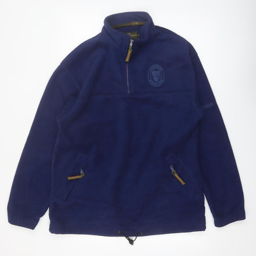 Guinness Women Navy 1/4 Zip Fleece Pullover Sweatshirt M