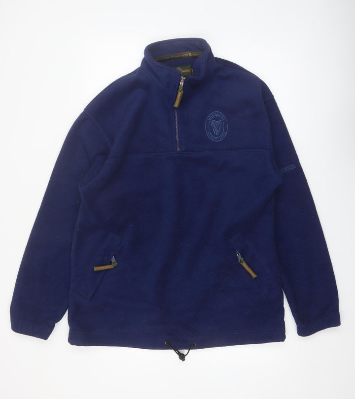 Guinness Women Navy 1/4 Zip Fleece Pullover Sweatshirt M