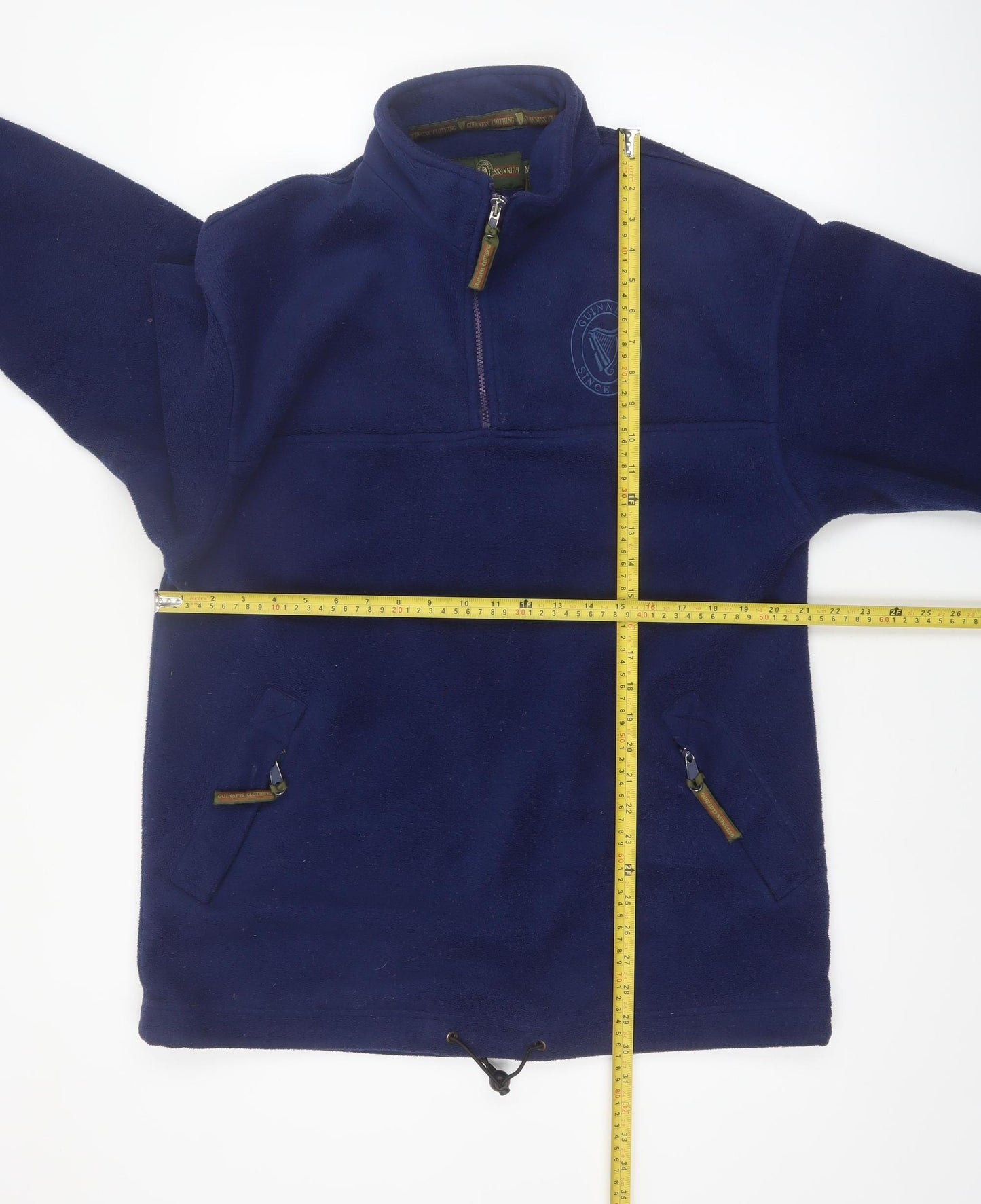 Guinness Women Navy 1/4 Zip Fleece Pullover Sweatshirt M