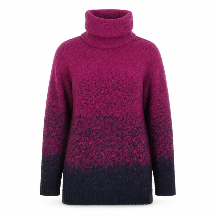M&Co Women’s Purple Cowl Neck Chunky Knit Jumper Size 14