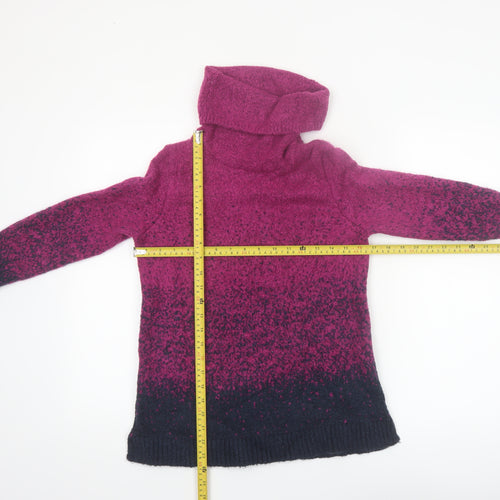 M&Co Women’s Purple Cowl Neck Chunky Knit Jumper Size 14