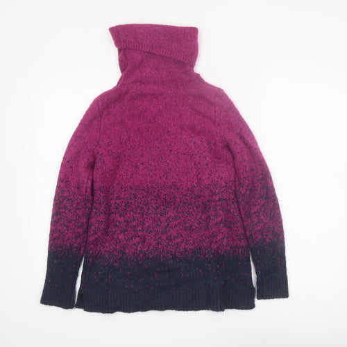 M&Co Women’s Purple Cowl Neck Chunky Knit Jumper Size 14
