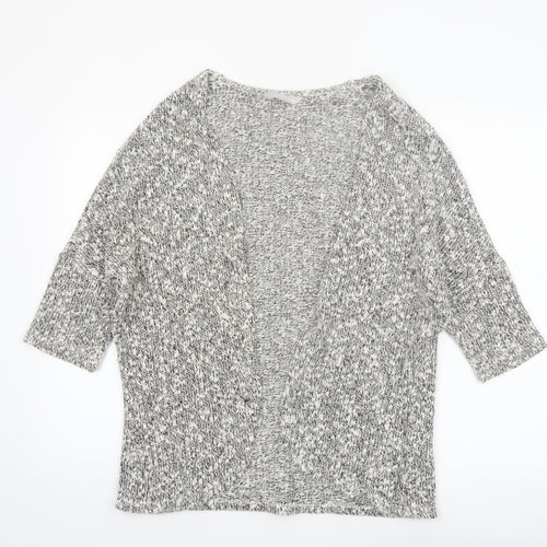 Red Herring Women's Grey Chunky Knit Open Cardigan Size 14