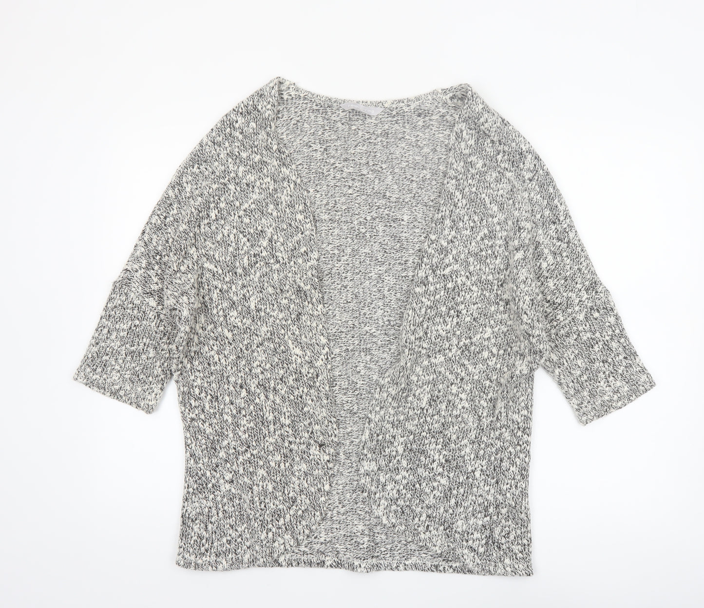 Red Herring Women's Grey Chunky Knit Open Cardigan Size 14