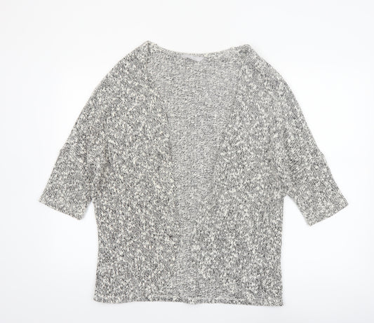 Red Herring Women's Grey Chunky Knit Open Cardigan Size 14