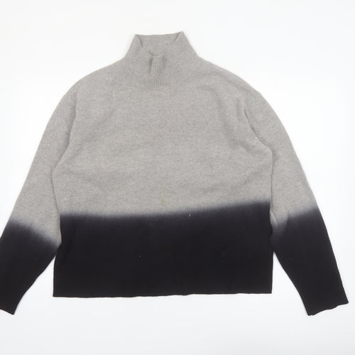 Whistles Women’s Grey Mock Neck Merino Wool Pullover Jumper Size S