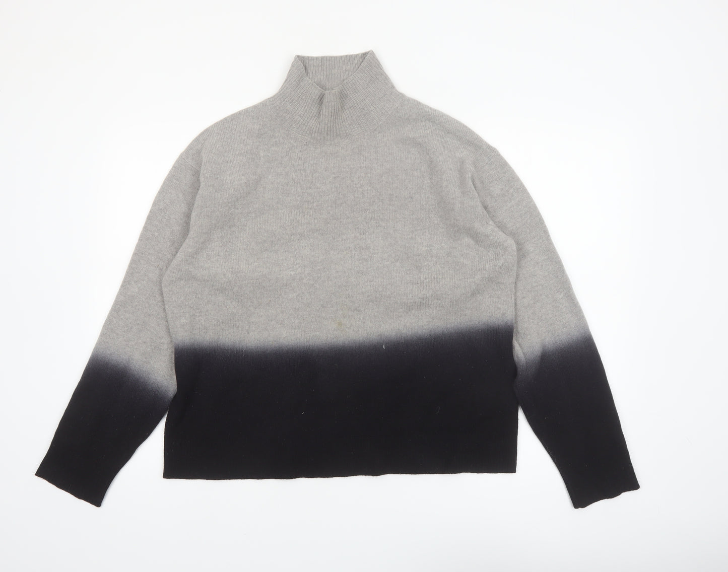 Whistles Women’s Grey Mock Neck Merino Wool Pullover Jumper Size S