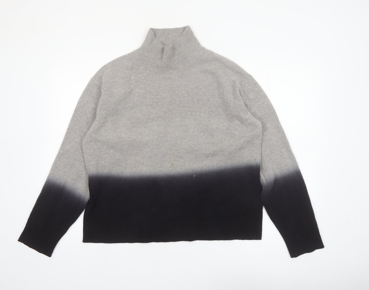 Whistles Women’s Grey Mock Neck Merino Wool Pullover Jumper Size S