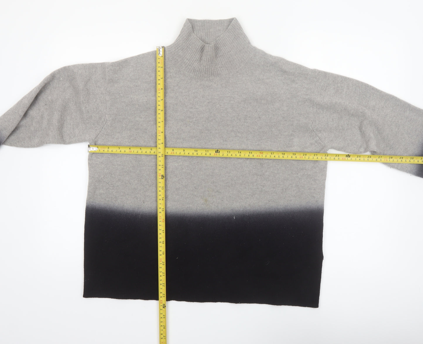Whistles Women’s Grey Mock Neck Merino Wool Pullover Jumper Size S