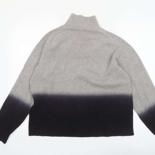 Whistles Women’s Grey Mock Neck Merino Wool Pullover Jumper Size S