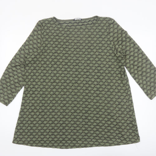 Roman Women’s Green Tunic Blouse Size 16 3/4 Sleeve Glitter Top