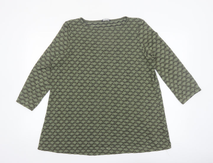 Roman Women’s Green Tunic Blouse Size 16 3/4 Sleeve Glitter Top