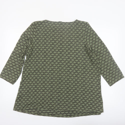 Roman Women’s Green Tunic Blouse Size 16 3/4 Sleeve Glitter Top