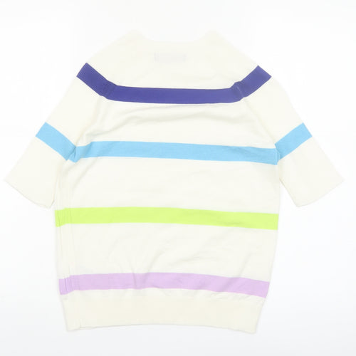 Marks and Spencer Women's Multicoloured Striped Cotton Knit Jumper Size S