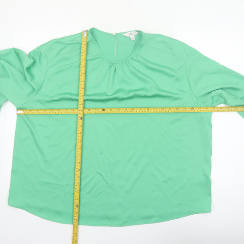 Marks and Spencer Women's Green Long Sleeve Blouse Size 20 Regular