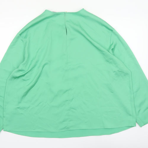 Marks and Spencer Women's Green Long Sleeve Blouse Size 20 Regular
