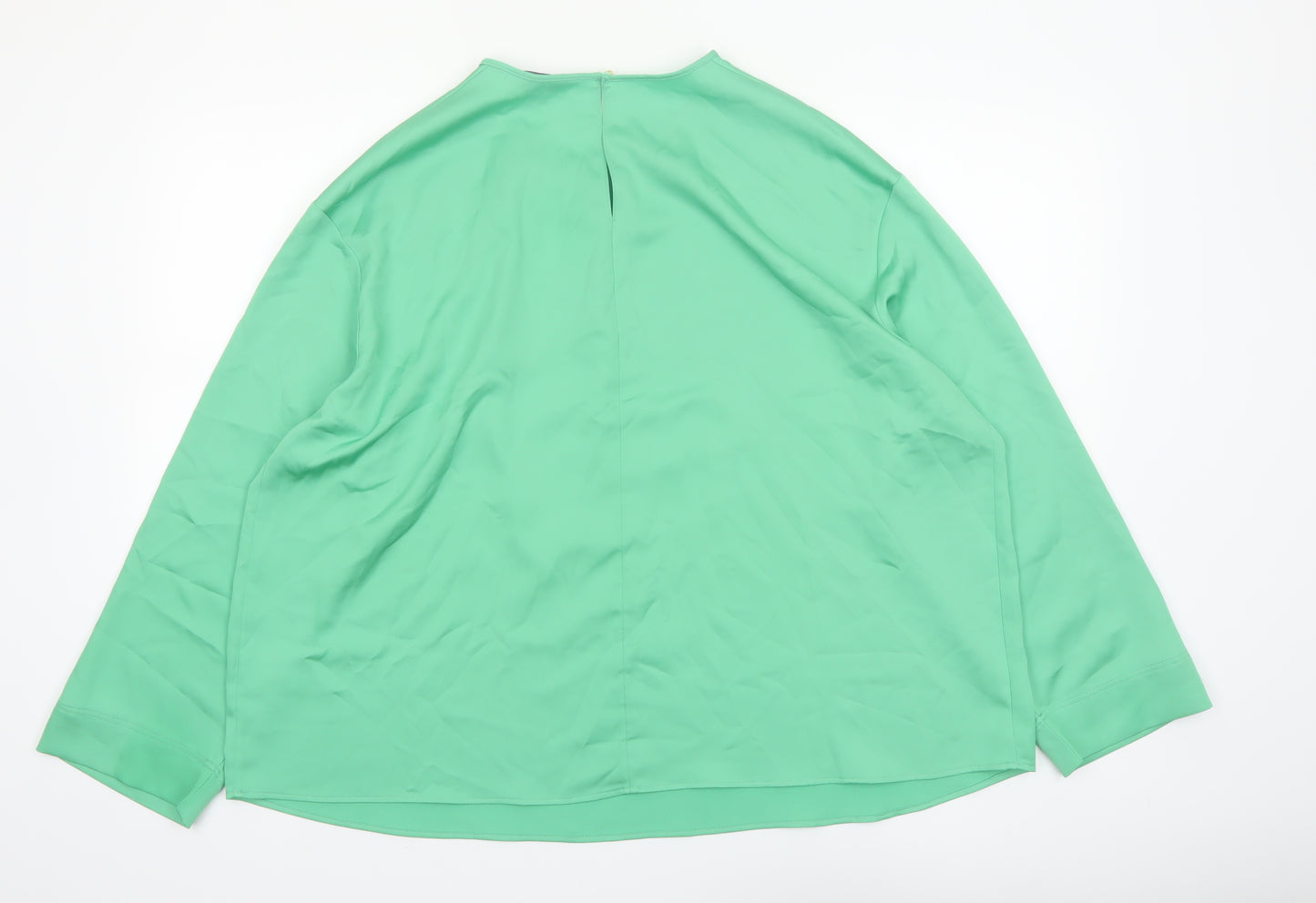 Marks and Spencer Women's Green Long Sleeve Blouse Size 20 Regular