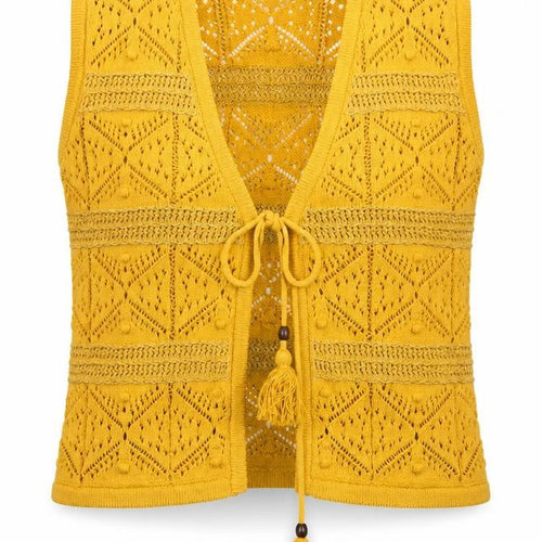 Marks and Spencer Women's Yellow Sleeveless Knit Kimono Blouse M