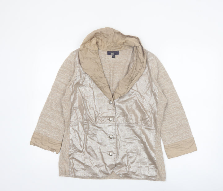 Kapalua Women’s Beige Linen Silk Blend Shawl Collar Suit Jacket L