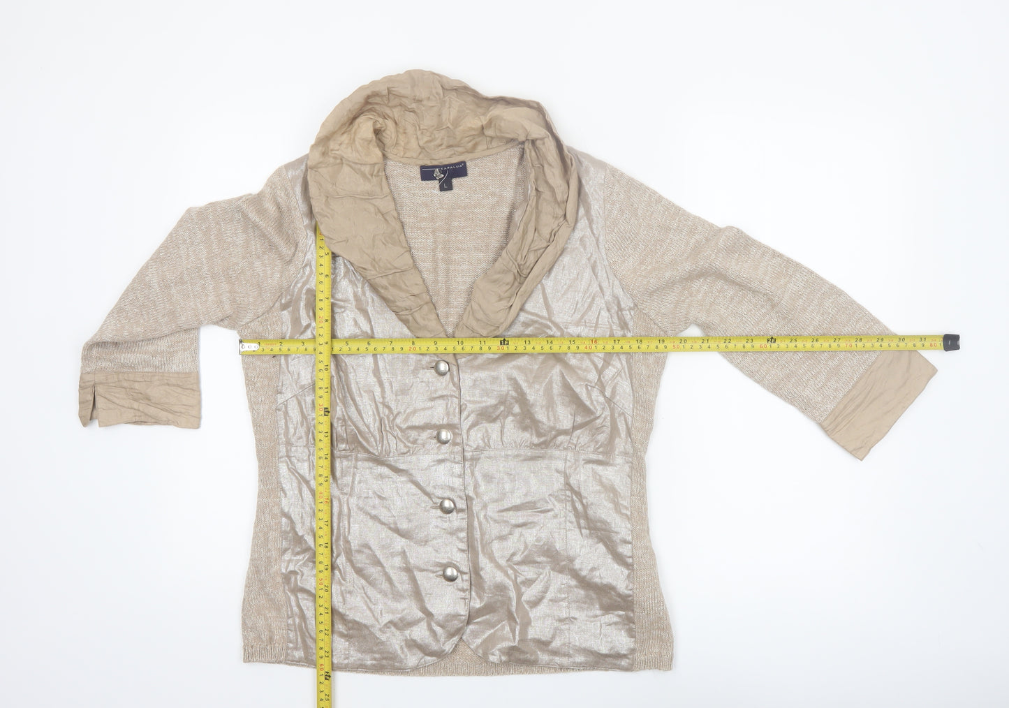 Kapalua Women’s Beige Linen Silk Blend Shawl Collar Suit Jacket L