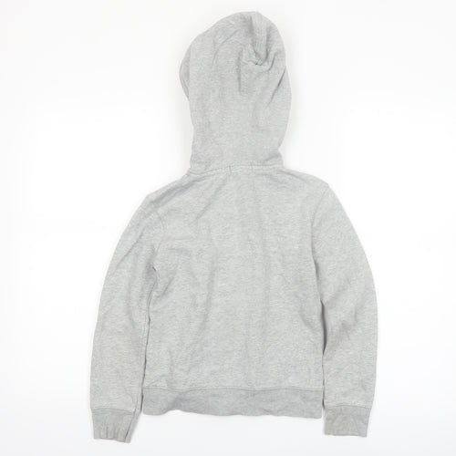 GAP Girls Grey Full Zip Logo Hoodie Size 8-9 Years