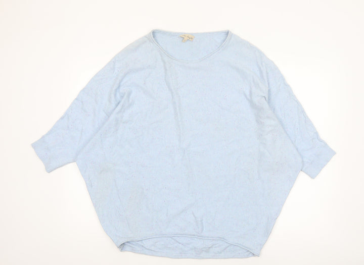 Phase Eight Women Blue Cotton Cashmere Relaxed Pullover Jumper L