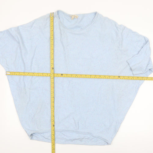 Phase Eight Women Blue Cotton Cashmere Relaxed Pullover Jumper L