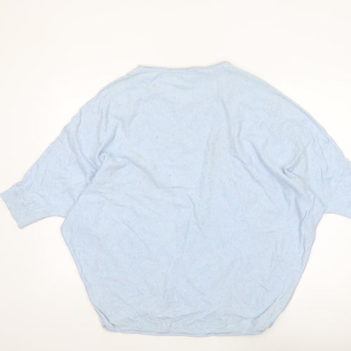 Phase Eight Women Blue Cotton Cashmere Relaxed Pullover Jumper L