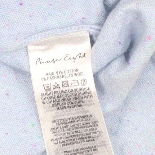 Phase Eight Women Blue Cotton Cashmere Relaxed Pullover Jumper L
