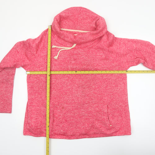 Tu Women Pink Pullover Hoodie Size 20 Cowl Neck Fleece Sweatshirt