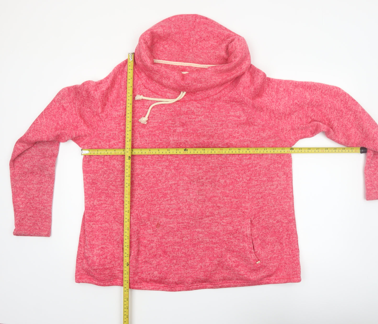 Tu Women Pink Pullover Hoodie Size 20 Cowl Neck Fleece Sweatshirt