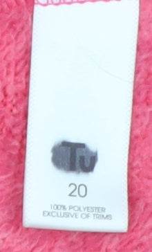Tu Women Pink Pullover Hoodie Size 20 Cowl Neck Fleece Sweatshirt