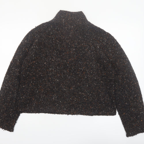 Peruvian Connection Womens Brown Mock Neck Chunky Knit Wool Alpaca Pullover L