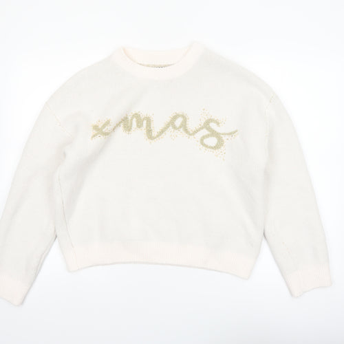 ASOS DESIGN Women’s Ivory Xmas Pullover Jumper Size 10
