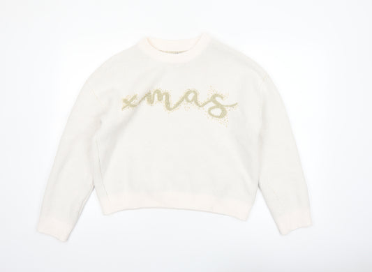 ASOS DESIGN Women’s Ivory Xmas Pullover Jumper Size 10