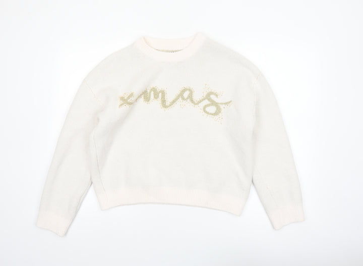ASOS DESIGN Women’s Ivory Xmas Pullover Jumper Size 10