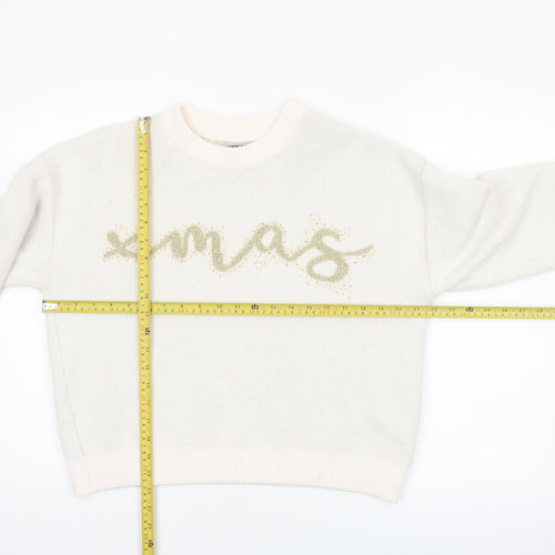 ASOS DESIGN Women’s Ivory Xmas Pullover Jumper Size 10