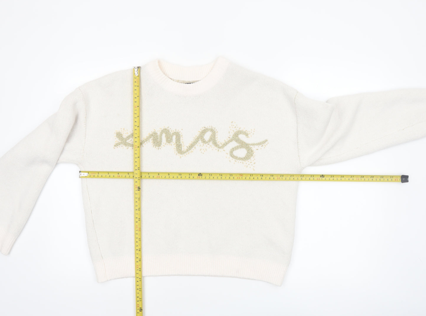ASOS DESIGN Women’s Ivory Xmas Pullover Jumper Size 10