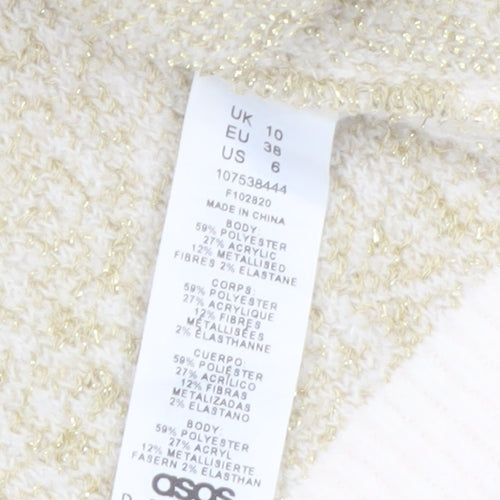 ASOS DESIGN Women’s Ivory Xmas Pullover Jumper Size 10