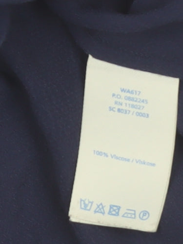 Boden Women's Blue Embroidered Floral Viscose Tunic Blouse Size 12