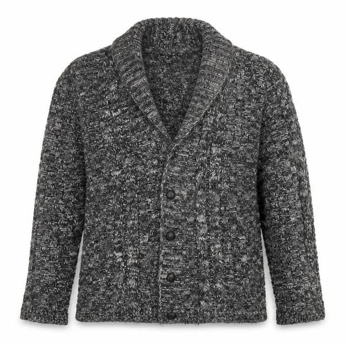boohooMAN Men's Grey Chunky Knit Shawl Collar Cardigan Size M