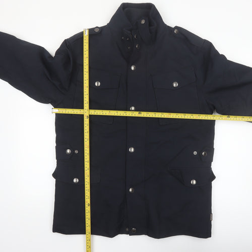 St. George by Duffer Men's Black Medium Military Jacket Cotton
