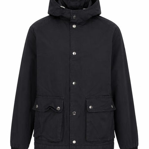 Burton Menswear London Men's Black Small Hooded Cotton Windbreaker Jacket