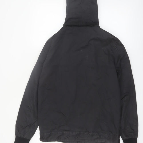 Burton Menswear London Men's Black Small Hooded Cotton Windbreaker Jacket