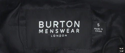 Burton Menswear London Men's Black Small Hooded Cotton Windbreaker Jacket