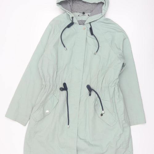 Bonmarché Women’s Green Hooded Cotton Parka Coat Size 16